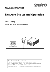 Sanyo PLC-XU106 Owner's Manual Network Set up