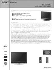 Sony KDL-V26XBR1 Marketing Specifications