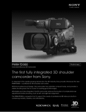 Sony PMWTD300 Brochure (PMW-TD300 Solid-state Memory 3D Camcorder)
