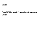 Epson PowerLite 1770W Operation Guide - EasyMP Network Projection