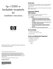 HP R1500 UPS R12000 XR Backplate Receptacle Kit Installation Instructions