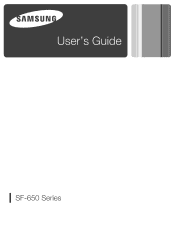 Samsung SF-650 Quick Guide (easy Manual) (ver.1.0) (English)