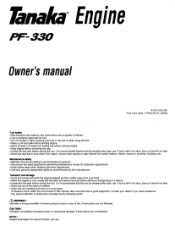 Tanaka PF-3300 Owner's Manual