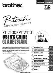 Brother International PT 2110 Users Manual - English and Spanish