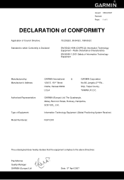 Garmin nuvi 250 Declaration of Conformity