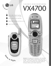 LG VX4700 Data Sheet (English)