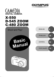 Olympus D545 D-545 Zoom Basic Manual (English, Français, Español, Português)