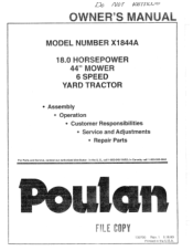 Poulan X1844A User Manual