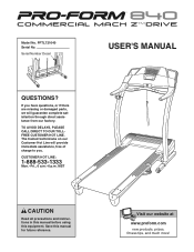ProForm 840 Treadmill User Manual