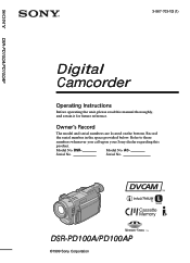 Sony DSR-PD100A Primary User Manual