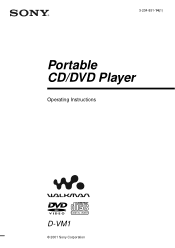 Sony D-VM1 Operating Instructions  (primary manual)