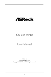 ASRock Q77M vPro User Manual