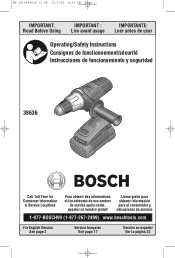 Bosch 38636-01 Operating Instructions