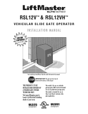 LiftMaster RSL12V RSL12V Installation Manual