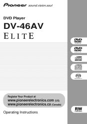 Pioneer DV46AV Owner's Manual