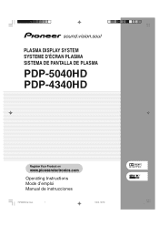 Pioneer PDP-4340HD Owner's Manual