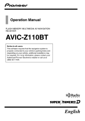 Pioneer AVIC Z1 Owner's Manual