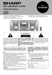 Sharp CD-BA200 CD-BA200 Operation Manual