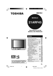 Toshiba 21ARF45 Users Guide for 21ARF45