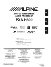 Alpine PXA-H800 Owners Manual