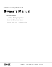 Dell J740 Personal Inkjet Printer Owners Manual