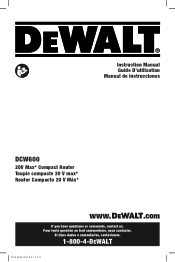 Dewalt DCW600B Instruction Manual