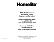 Homelite HGCA4500 Replacement Parts List