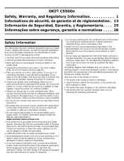 Oki C5500n C5500n Safety, Warranty and Regulatory Information  -   Informations de s袵rit窠de garantie et de r覬ementatio