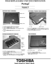 Toshiba Portege 7020CT Replacement Instructions