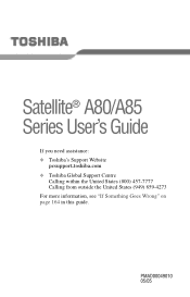 Toshiba Satellite A85-S107 User Guide