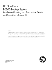 HP StoreOnce D2D4112 HP StoreOnce B6200 Installation Planning and Preparation Guide (EJ022-90995, November 2013)