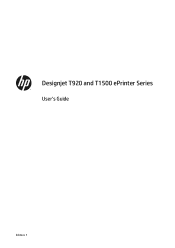 HP Designjet T1500 HP Designjet T920 and T1500 ePrinter series - User's Guide