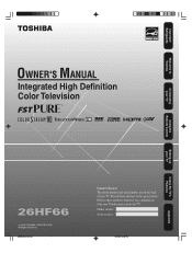 Toshiba 26HF66 User Manual