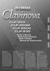 Yamaha CLP-950 Owner's Manual