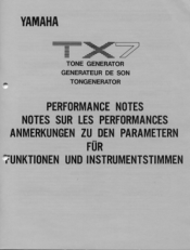 Yamaha TX7 Performance Notes (image)