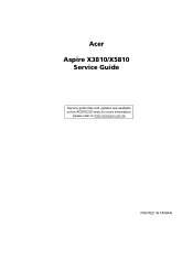 Acer Aspire X3810 Aspire X3810 - X5810 Service Guide