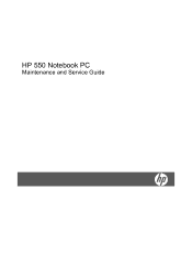 HP 550 HP 550 Notebook PC - Maintenance and Service Guide