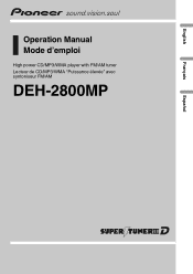 Pioneer DEH 2800MP Owner's Manual