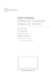 Westinghouse LTV-27W7 HD User Manual