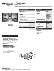 Whirlpool WCG97US6H Specification Sheet