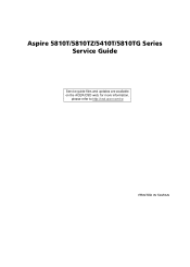 Acer Aspire 5810T Acer Aspire 5810T / 5810TG Series Service Guide