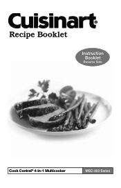 Cuisinart MSC-800 Instruction Booklet