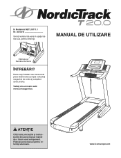 NordicTrack T20.0 Treadmill Romainian Manual