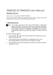 Philips TAW6205 Addendum User Manual