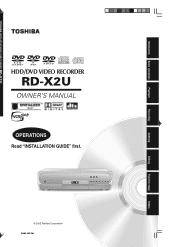 Toshiba RD-X2 Owners Manual