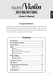 Yamaha SV130 Owner's Manual