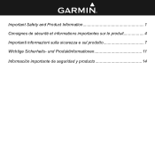 Garmin VHF200 Important Product and Saftey Information (Multilingual)
