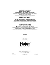 Haier HRF08WNDWW Product Manual