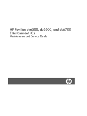 HP Dv6604nr HP Pavilion dv6500, dv6600, and dv6700 Entertainment PCs - Maintenance and Service Guide