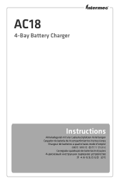 Intermec PB22 AC18 4-Bay Battery Charger Instructions